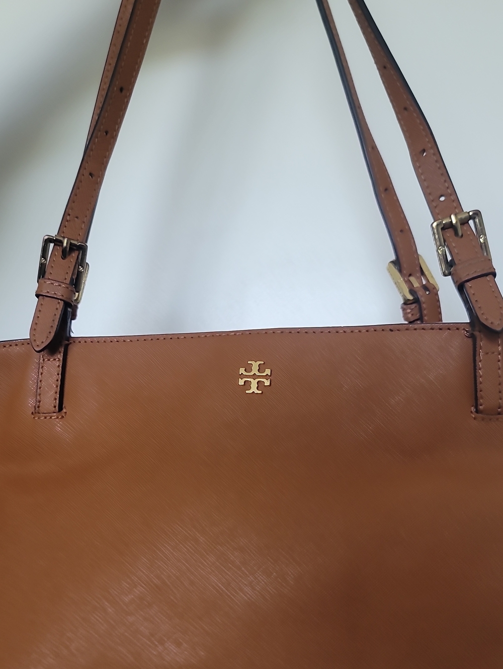 Tory Burch Cognac Leather Double-Handle Tote